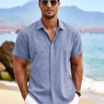 COOFANDY MEN’S CASUAL LINEN BUTTON DOWN SHIRT
