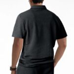 DMOYALA Mens Zipper Polo Shirts | Short Sleeve Waffle Texture Tee | Loose Fit Casual Summer Polo | Solid Color Stylish Streetwear Top | Breathable Comfort Fit(Bundle of 10 PRODUCTS) - Image 3