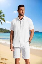COOFANDY MEN’S TEXTURED BUTTON DOWN SUMMER SHIRT (bundle of 10 Products)